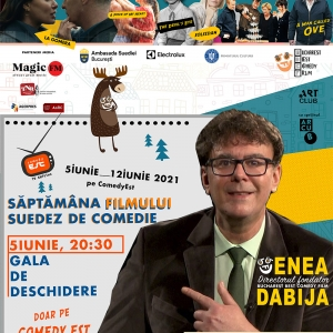  Bucharest Best Comedy Film vă invită să vizionați pe televiziunea ComedyEst de la orele 20.30 - 5 iunie, Gala de deschidere a evenimentului "Săptămâna filmului suedez de comedie. 